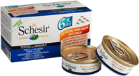 تصویر کنسرو Schesir مخصوص گربه با طعم ماهی تن و ماهی خاردار  - بسته 6 عددی