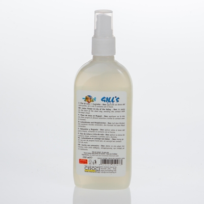 تصویر اسپری خوشبوکننده سگ با رایحه نیلوفر آبی و زنبق Gills