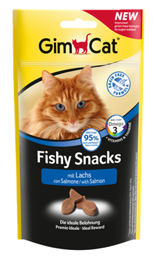 تصویر غذای تشویقی GimCat مدل Fishy Snacks با تیکه های ماهی