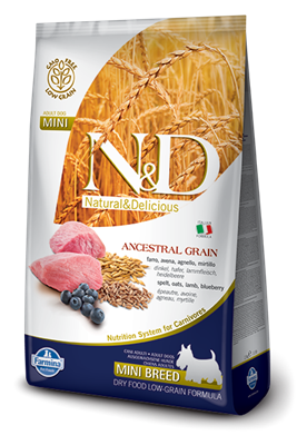 تصویر غذای خشک N&D مخصوص سگ بالغ حاوی گوشت بره و بلوبری 2.5 کیلوگرم MINI
