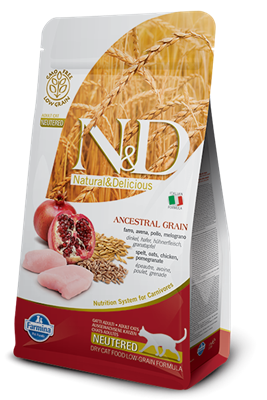 تصویر غذای خشک N&D مخصوص گربه عقیم حاوی مرغ و انار - 1.5 کیلوگرم