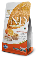 تصویر غذای خشک N&D مخصوص گربه بالغ حاوی ماهی کد و پرتغال 300 گرم