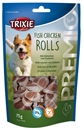 تصویر غذای تشویقی سگ Trixie مدل Fish Chicken Rolls با طعم مرغ و ماهی پولوک