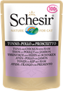 تصویر پوچ گربه Schesir با طعم ماهی تن و مرغ و ژامبون - 100 گرمی
