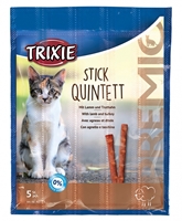 تصویر استیک مدادی مخصوص گربه Trixie مدل Quintett تهیه شده از گوشت بره و بوقلمون - بسته 5 عددی