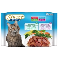 تصویر بسته پوچ با طعم مرغ، گوشت گاو Stuzzy مخصوص گربه بالغ - بسته 4 عددی