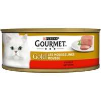 تصویر کنسرو گربه Gourmet Gold تهیه شده از گوشت گاو