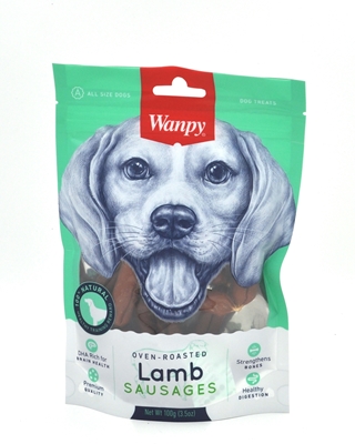 تصویر سوسیس تشویقی سگ Wanpy مدل Lamb Sausages با طعم گوشت بره - ۱۰۰ گرم