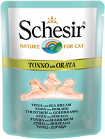 تصویر پوچ گربه Schesir با طعم ماهی تن و ماهی سیبریم - 100 گرمی