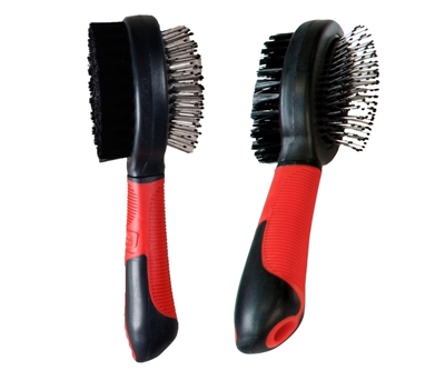 تصویر برس دو طرفه مخصوص سگ Karlie Flamingo سایز بزرگ  Bristle & Pin Brush