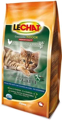 تصویر غذای خشک Lechat مخصوص گربه خانگی با طعم مرغ و برنج - 400 گرمی