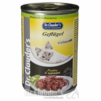 تصویر کنسرو مخصوص گربه بالغ Dr.Clauders تهیه شده از گوشت طیور - 400 گرم