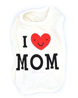 تصویر لباس سگ و گربه با I Love My Mom همراه قلب سایز M