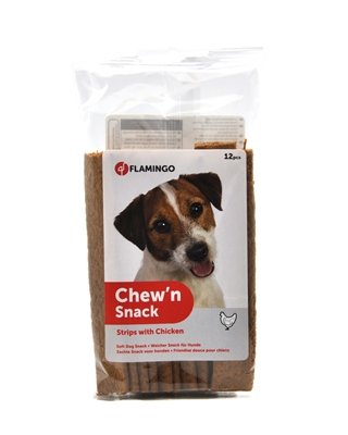 تصویر اسنک تشویقی تخت مخصوص سگ Flamingo مدل Chew'n Snack با طعم مرغ