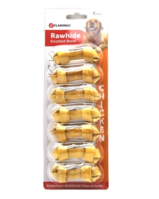 تصویر تشویقی استخوان دو سر گره Flamingo مخصوص سگ مدل Rawhide تهیه شده از گوشت مرغ - بسته 7 عددی