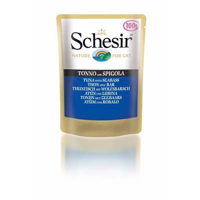 تصویر پوچ گربه Schesir با طعم ماهی و ماهی تن - 100گرم