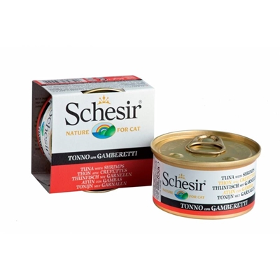 تصویر کنسرو Schesir مخصوص گربه با طعم ماهی تن و گوشت گاو و برنج