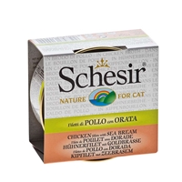 تصویر کنسرو Schesir مخصوص گربه با طعم مرغ و ماهی سیبریم