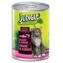تصویر  کنسرو مخصوص گربه Jungle تهیه شده از ماهی سالمون و میگو - 415 گرم