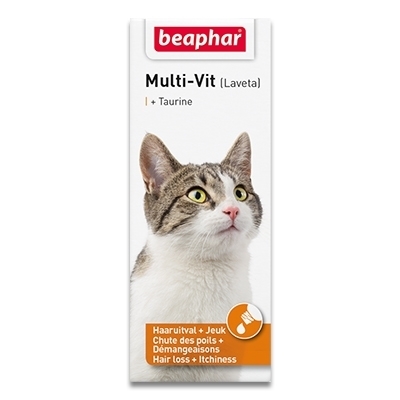 تصویر  شربت مولتی ویتامین ,و تورین Beaphar  مدل Multi-Vit مخصوص گربه - 50mil