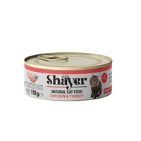 تصویر  کنسرو گربه Shayer  تهیه شده از گوشت مرغ و بوقلمون - 110 گرم