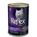 تصویر  کنسرو گربه +Reflex با طعم گوشت گوساله و جگر 400 گرم