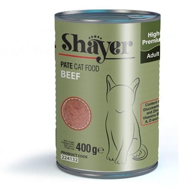 تصویر  کنسرو Shayer مخصوص گربه تهیه شده از گوشت گوساله - 400 گرم