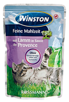 تصویر  پوچ  Winston تهیه شده از گوشت بره و سس نعنا مخصوص گربه - 100 گرم