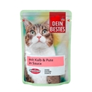تصویر  پوچ گربه Dein bestes گوشت گوساله و بره در ژله 100g