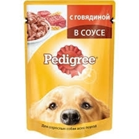 تصویر  پوچ Pedigree مخصوص سگ بالغ تهیه شده از گوشت گاو در سس - 100 گرم