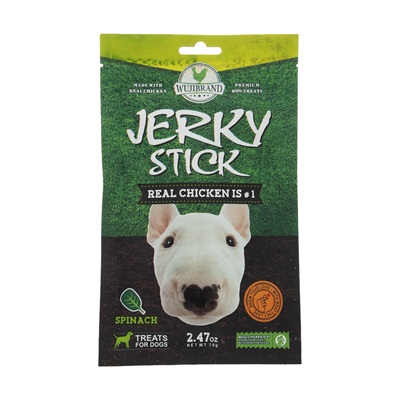 تصویر  تشویقی Wujibrand مدل Jerky با طعم مرغ و اسفناج - 70گرم