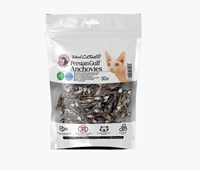 تصویر  تشویقی طبیعی مخصوص گربه Hapoo mael مدل Persian Gulf Anchovies تهیه شده از ماهی کیلکا طبیعی - 30 گرم