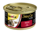تصویر  کنسرو Gimcat مخصوص گربه مدل Shiny Cat تهیه شده گوشت مرغ - 70 گرم