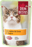 تصویر  پوچ dein bestees مخصوص گربه تهیه شده از مرغ و اردک-100گرم