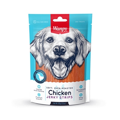 تصویر  تشویقی Wanpy مدل Chicken Jerky Strips مخصوص سگ-100گرم