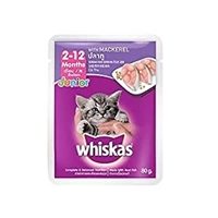 تصویر  پوچ Whiskas مخصوص بچه گربه تهیه شده از گوشت ماهی-85گرم