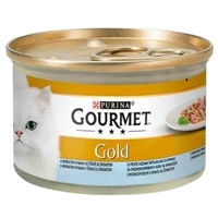 تصویر  کنسرو پته Gourmet Gold مخصوص گربه بالغ تهیه شده از گوشت ماهی - 85 گرم
