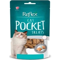 تصویر  تشویقی Reflex plus مخصوص گربه تهیه شده از مرغ و پنیر - 60گرم