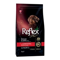 تصویر  غذای خشک Reflex+ مخصوص توله های نژاد کوچک و بزرگ تهیه شده از گوشت گوسفند و برنج - 3کیلوگرم