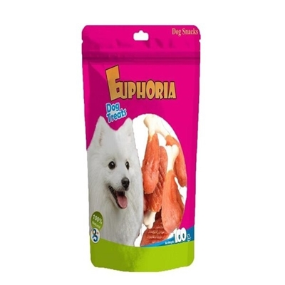 تصویر  تشویقی دنتالی Euphoria مدل استخوان مخصوص سگ با دور پیچ مرغ - 100 گرم