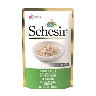 تصویر  پوچ Schesir مخصوص بچه گربه تهیه شده از فیله مرغ در ژله - 85 گرم