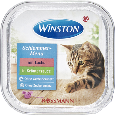 تصویر  ووم Winston مخصوص گربه بالغ تهيه شده از ماهی و علف دریایی - 100 گرم