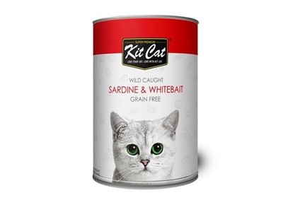 تصویر  كنسرو KitCat مخصوص گربه تهیه شده از ماهی وایت بیت و ماهی ساردین - 400 گرم