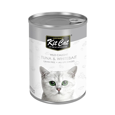 تصویر  كنسرو KitCat مخصوص گربه تهيه شده از ماهی تن و ماهی وايت بيت دريای آتلانتيک  - 400 گرم