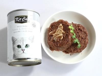 تصویر  كنسرو KitCat مخصوص گربه تهيه شده از ماهی تن و ماهی وايت بيت دريای آتلانتيک  - 400 گرم