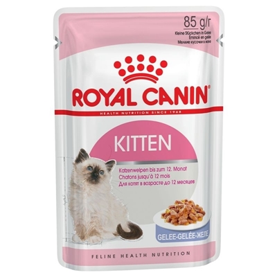 تصویر  پوچ Royal Canin مخصوص بچه گربه مدل KITTEN تهیه شده از تکه های گوشت در ژلاتین - 85 گرمی
