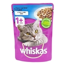 تصویر  پوچ Whiskas تهيه شده از ماهی تن در ژله مخصوص گربه بالغ - 100 گرم