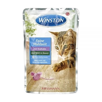تصویر  پوچ Winston تهیه شده از گوشت شکار و بوقلمون مخصوص گربه - 100گرم
