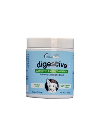 تصویر  مكمل AdvaMate مدل Digestive تقويت كننده دستگاه گوارش با طعم مرغ و جگر مخصوص سگ - 100 عدد