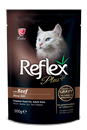 تصویر  پوچ Reflex Plus تهيه شده از گوشت گاو مخصوص گربه بالغ  - 100 گرم